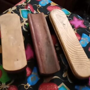 3 Vintage horsehair shoe brushes, polishers.